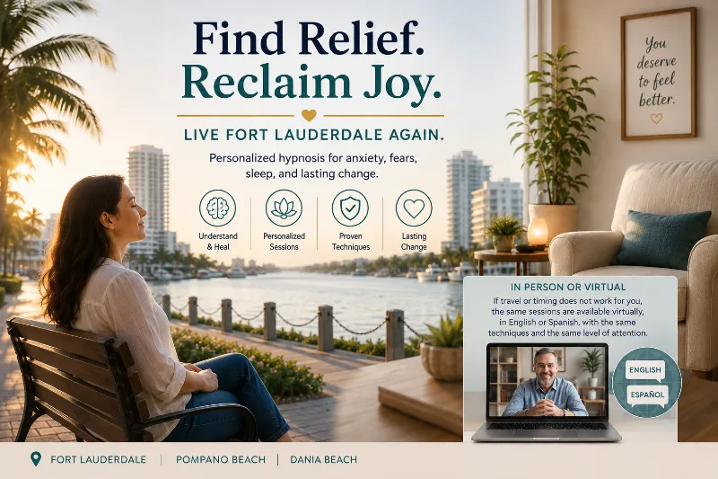 hypnosis Fort Lauderdale find relief joy and virtual sessions English and Spanish